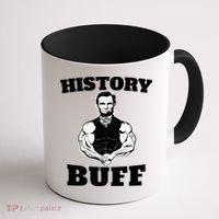 History Buff Funny Abraham Lincoln Weightlifting Coffee Mug thumb 1