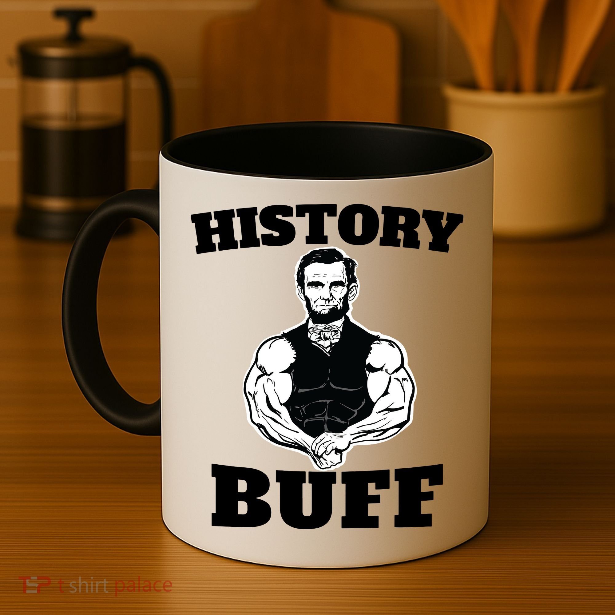 History Buff Funny Abraham Lincoln Weightlifting Coffee Mug