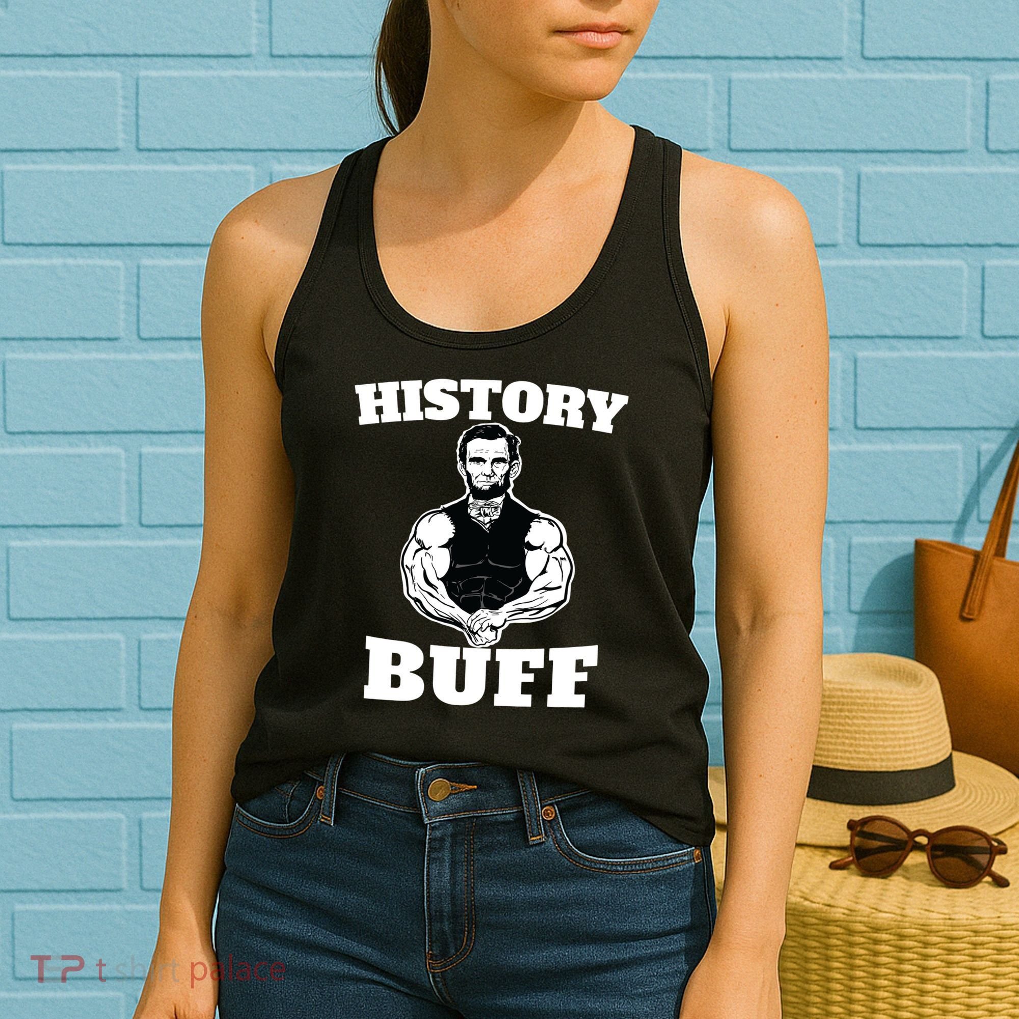 History Buff Funny Abraham Lincoln Weightlifting Women's Tank Top