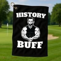 History Buff Funny Abraham Lincoln Weightlifting Golf Towel thumb 1