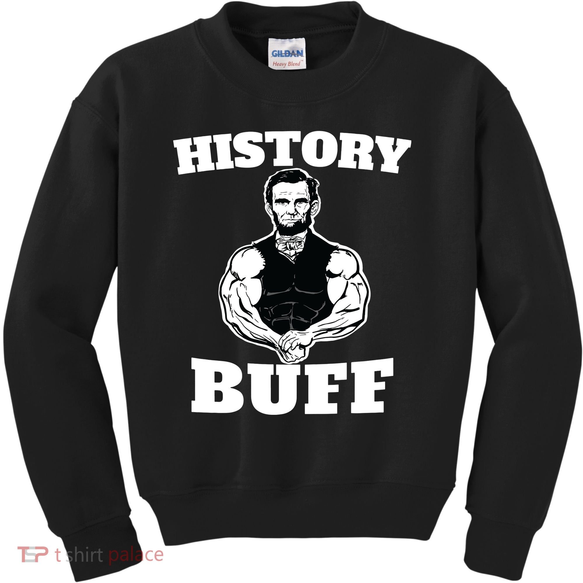 History Buff Funny Abraham Lincoln Weightlifting Kids Sweatshirt