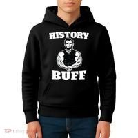 History Buff Funny Abraham Lincoln Weightlifting Kids Hoodie thumb 4