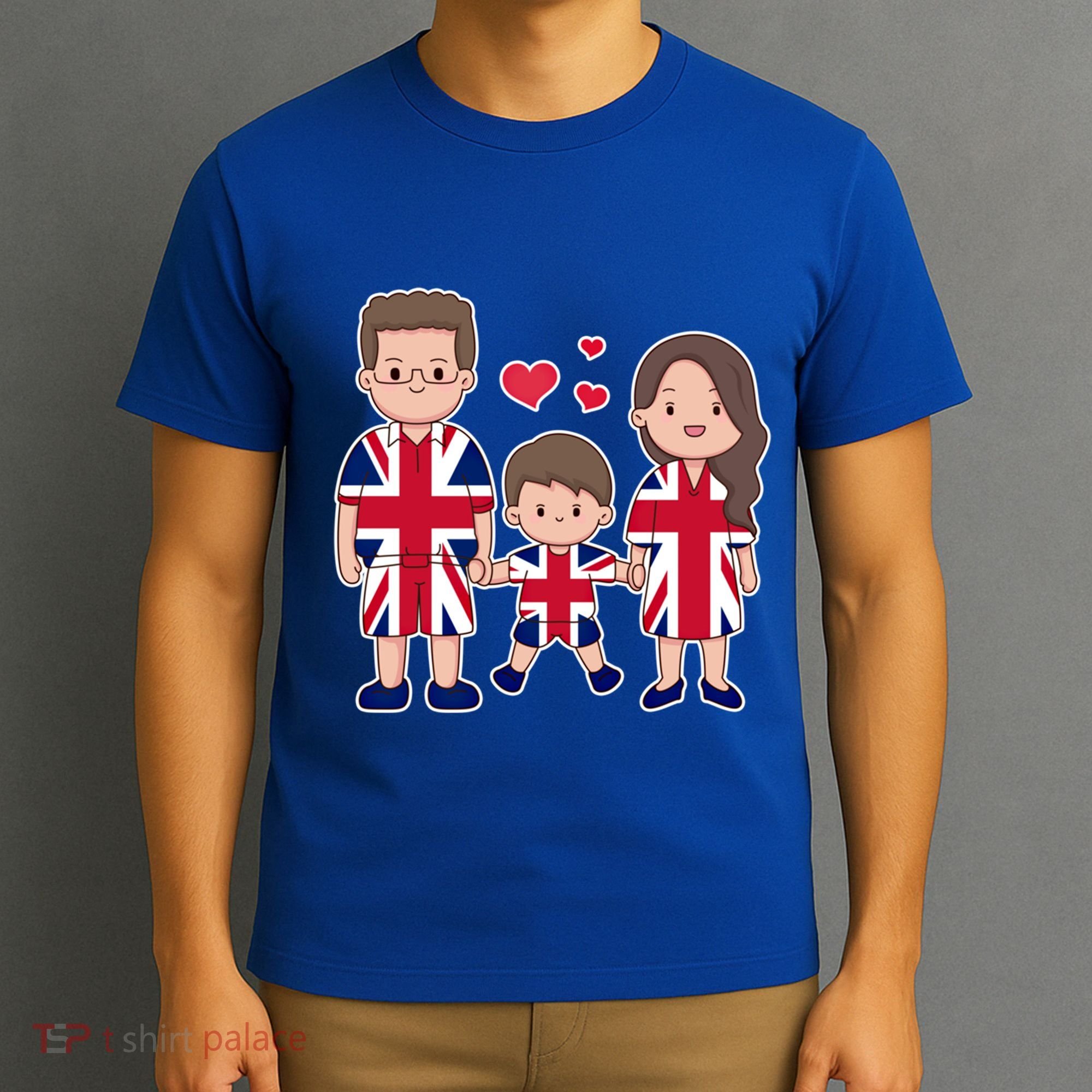 Happy British Family Wears The Union Jack Of Great Britain Gift T-Shirt