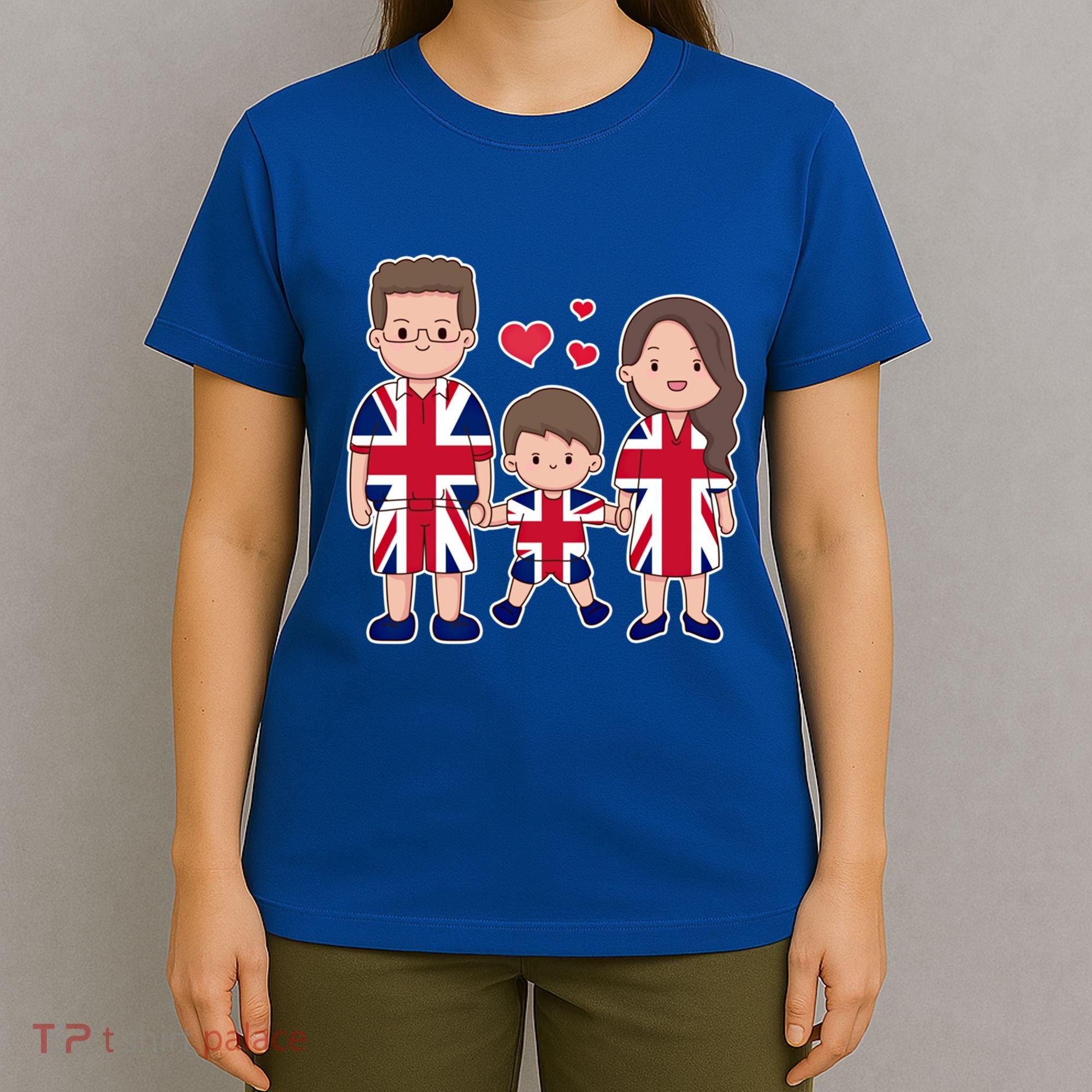 Happy British Family Wears The Union Jack Of Great Britain Gift T-Shirt