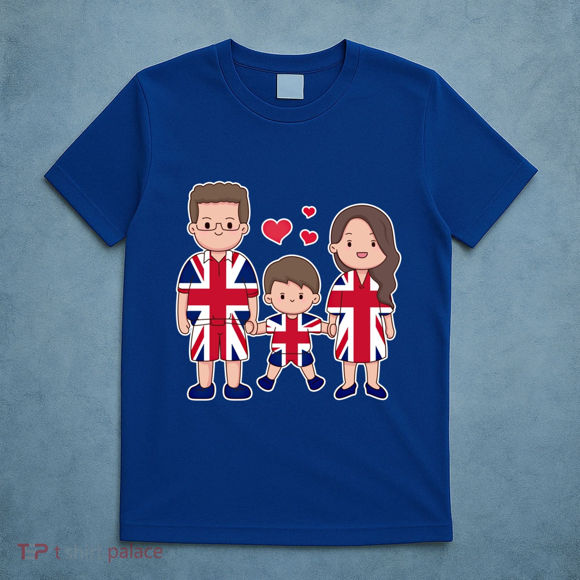 Happy British Family Wears The Union Jack Of Great Britain Gift T-Shirt
