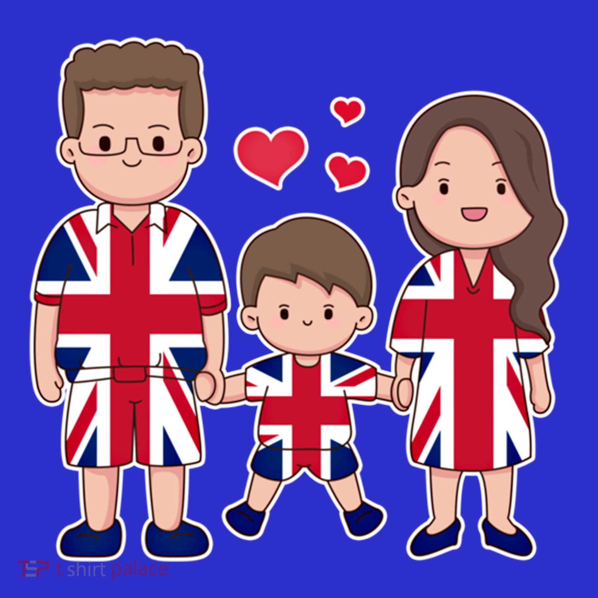 Happy British Family Wears The Union Jack Of Great Britain Gift T-Shirt