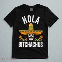 Hola Bitchachos Funny Mexican Skull Cinco De Mayo T-Shirt thumb 5