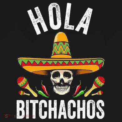 Hola Bitchachos Funny Mexican Skull Cinco De Mayo Ornament