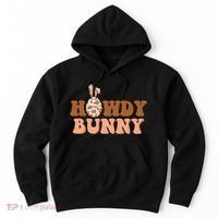 Howdy Bunny Funny Cute Cowboy Cowgirl Easter Hoodie thumb 0