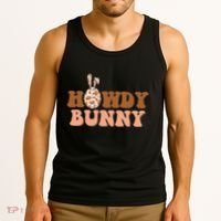 Howdy Bunny Funny Cute Cowboy Cowgirl Easter Tank Top thumb 3