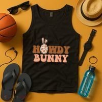 Howdy Bunny Funny Cute Cowboy Cowgirl Easter Tank Top thumb 4