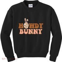 Howdy Bunny Funny Cute Cowboy Cowgirl Easter Kids Sweatshirt thumb 0