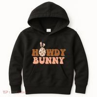 Howdy Bunny Funny Cute Cowboy Cowgirl Easter Kids Hoodie thumb 0