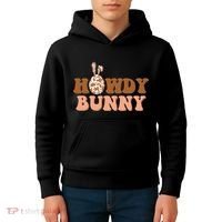 Howdy Bunny Funny Cute Cowboy Cowgirl Easter Kids Hoodie thumb 4