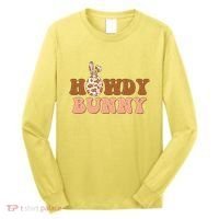 Howdy Bunny Funny Cute Cowboy Cowgirl Easter Long Sleeve Shirt thumb 0