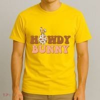 Howdy Bunny Funny Cute Cowboy Cowgirl Easter T-Shirt thumb 3