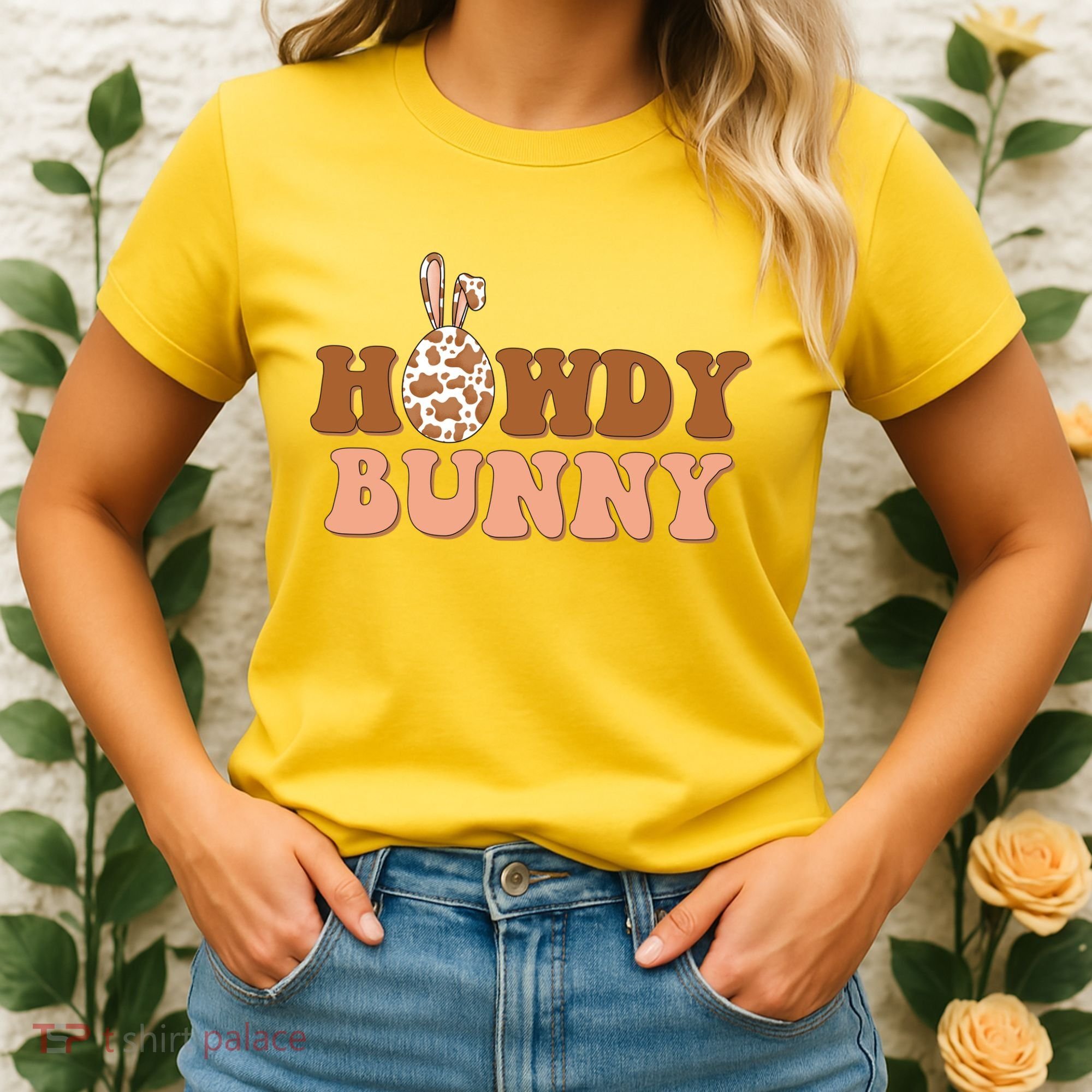 Howdy Bunny Funny Cute Cowboy Cowgirl Easter Women's T-Shirt