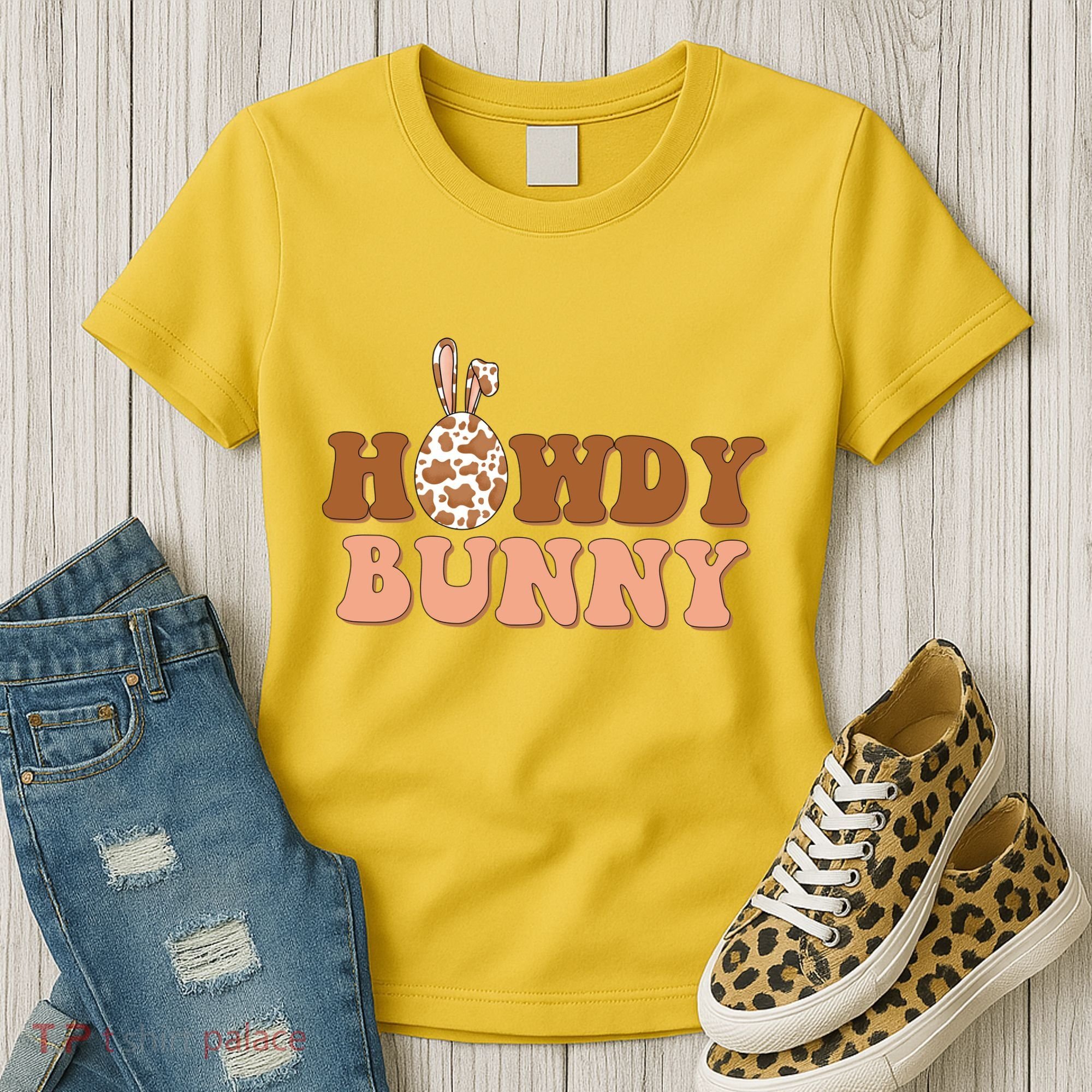 Howdy Bunny Funny Cute Cowboy Cowgirl Easter Women's T-Shirt