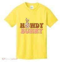 Howdy Bunny Funny Cute Cowboy Cowgirl Easter Kids T-Shirt thumb 0
