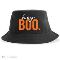 Hey Boo Funny Halloween Pun Ghost Spooky Toddler Sustainable Bucket Hat thumb 0