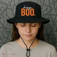Hey Boo Funny Halloween Pun Ghost Spooky Toddler Bucket Hat thumb 3