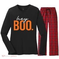 Hey Boo Funny Halloween Pun Ghost Spooky Toddler Women's Long Sleeve Flannel Pajama Set  thumb 0
