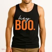 Hey Boo Funny Halloween Pun Ghost Spooky Toddler Tank Top thumb 3