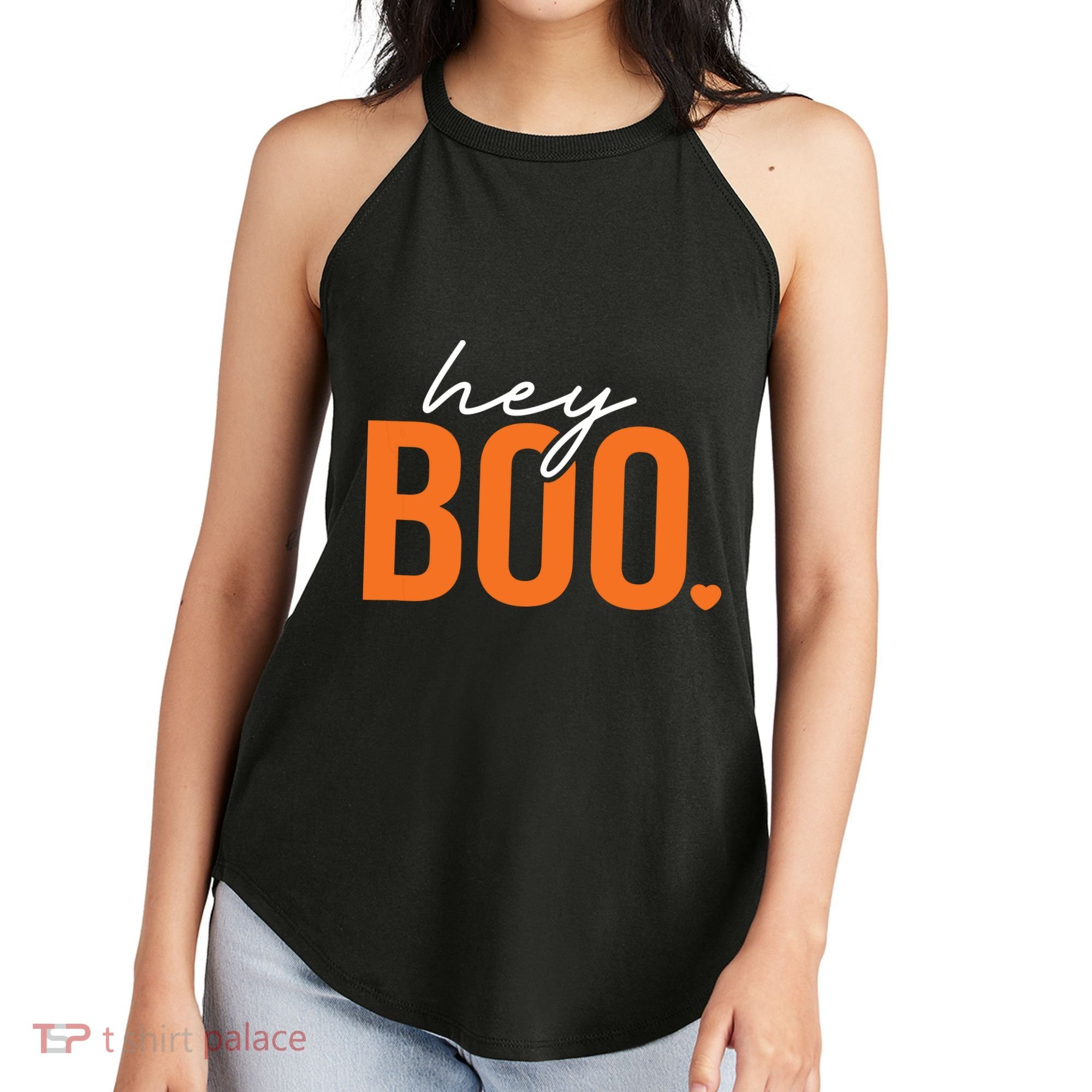Hey Boo Funny Halloween Pun Ghost Spooky Toddler Women's Perfect Tri Rocker Tank