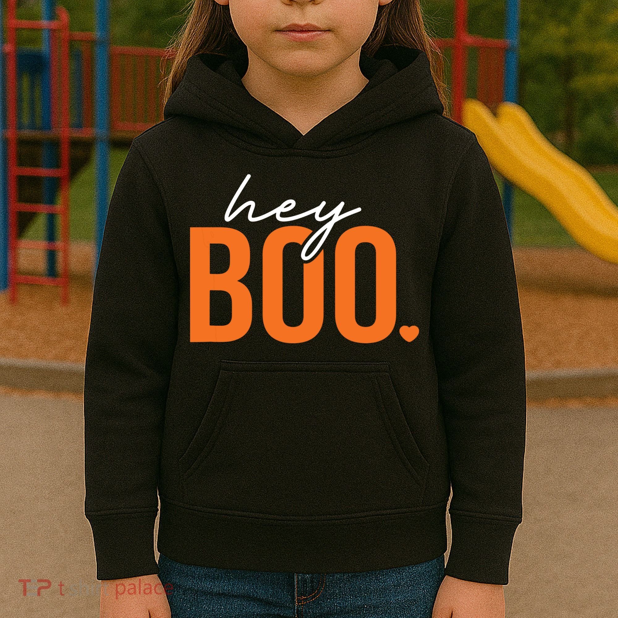Hey Boo Funny Halloween Pun Ghost Spooky Toddler Kids Hoodie
