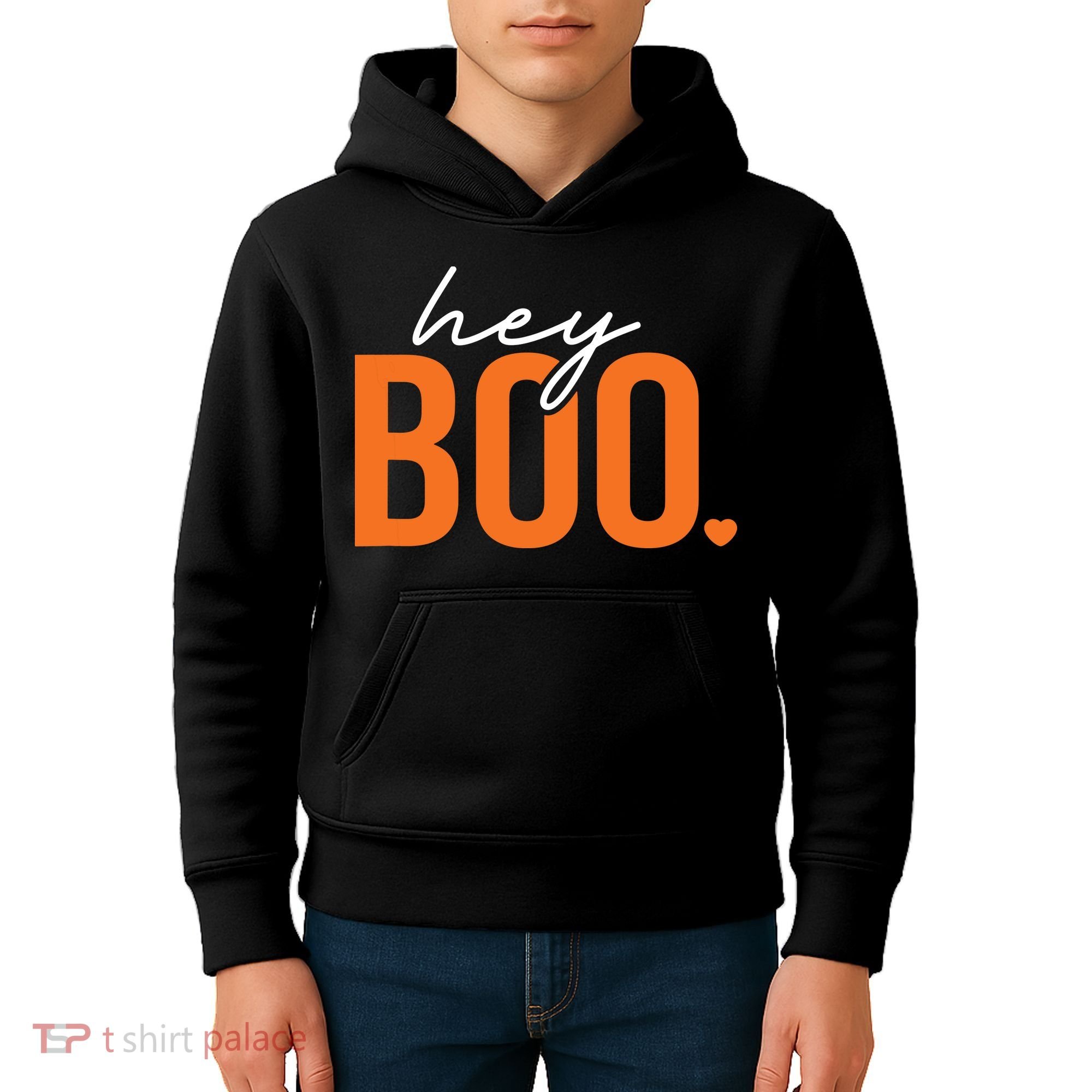 Hey Boo Funny Halloween Pun Ghost Spooky Toddler Kids Hoodie