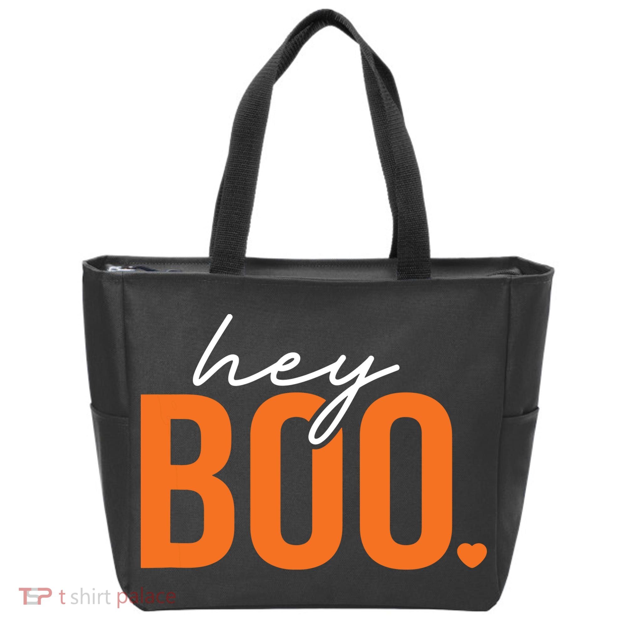 Hey Boo Funny Halloween Pun Ghost Spooky Toddler Tote Bag