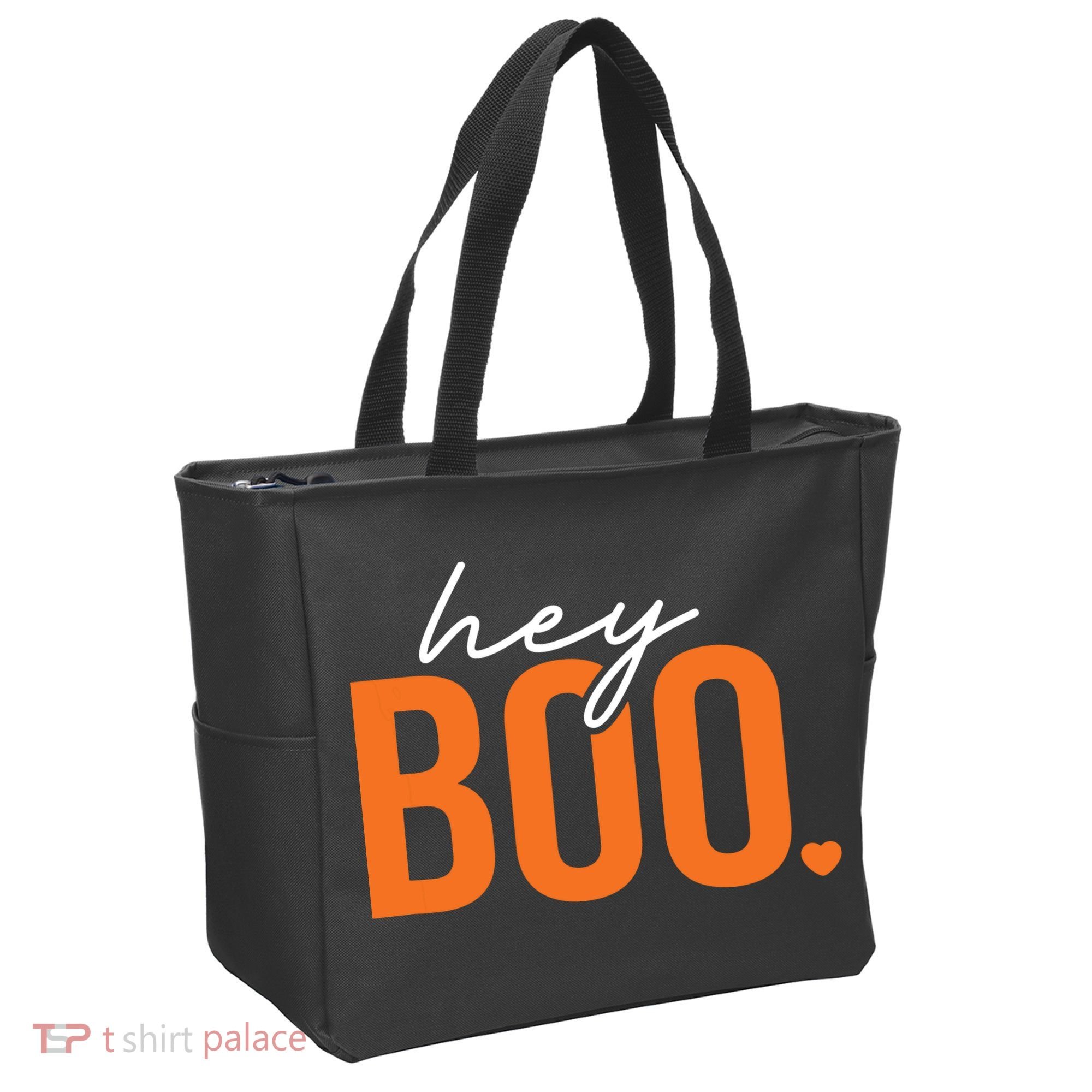 Hey Boo Funny Halloween Pun Ghost Spooky Toddler Tote Bag