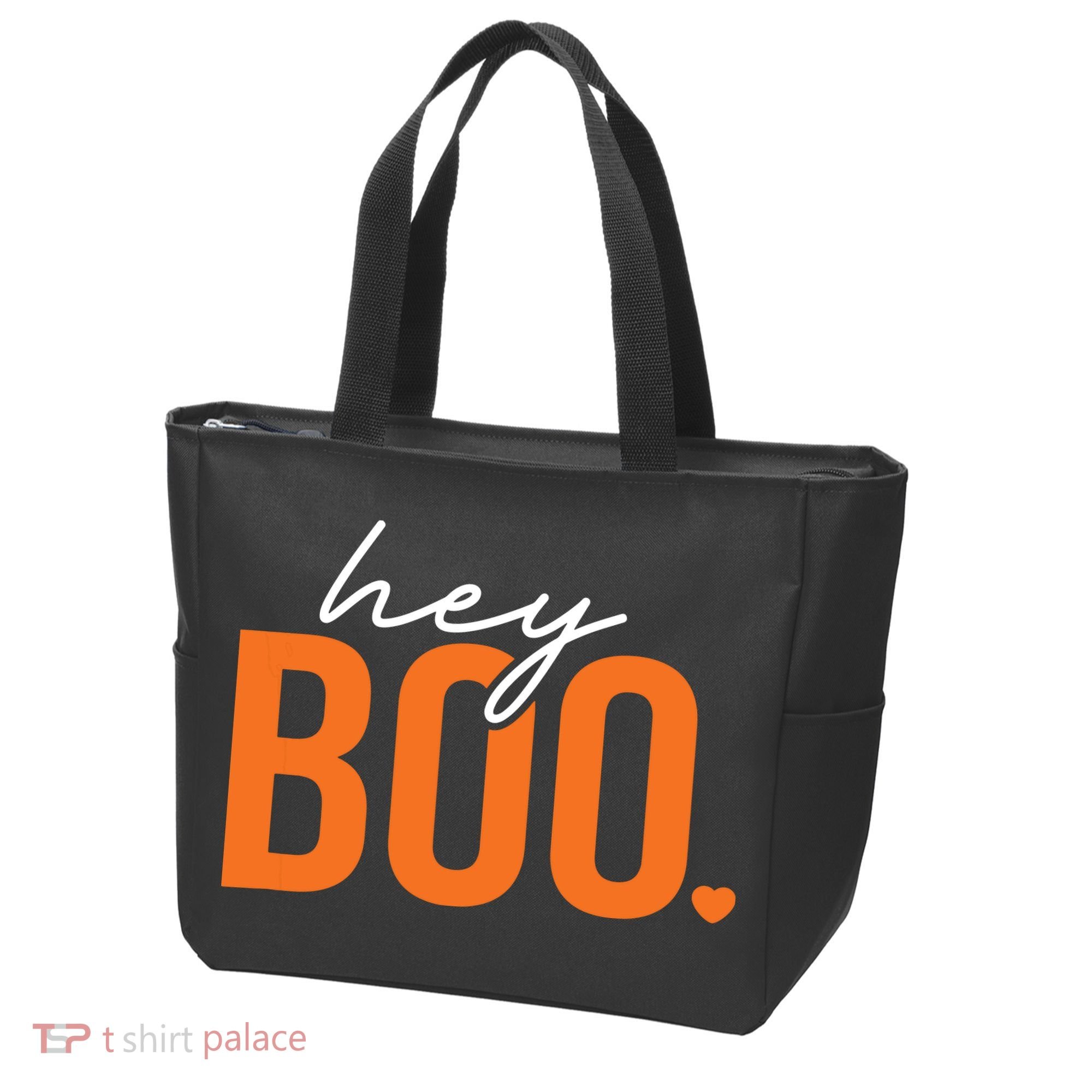 Hey Boo Funny Halloween Pun Ghost Spooky Toddler Tote Bag