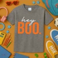 Hey Boo Funny Halloween Pun Ghost Spooky Toddler Kids T-Shirt thumb 3