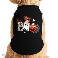 Hey Boo Funny Halloween Cute Ghost Pumpkin Doggie Tank thumb 0