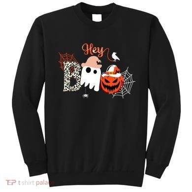 Hey Boo Funny Halloween Cute Ghost Pumpkin Sweatshirt