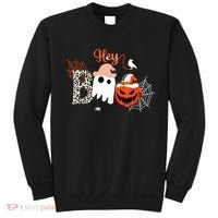 Hey Boo Funny Halloween Cute Ghost Pumpkin Sweatshirt thumb 0