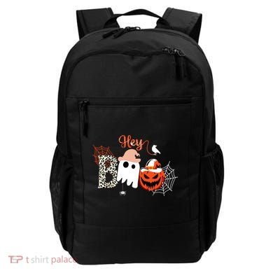 Hey Boo Funny Halloween Cute Ghost Pumpkin Backpack