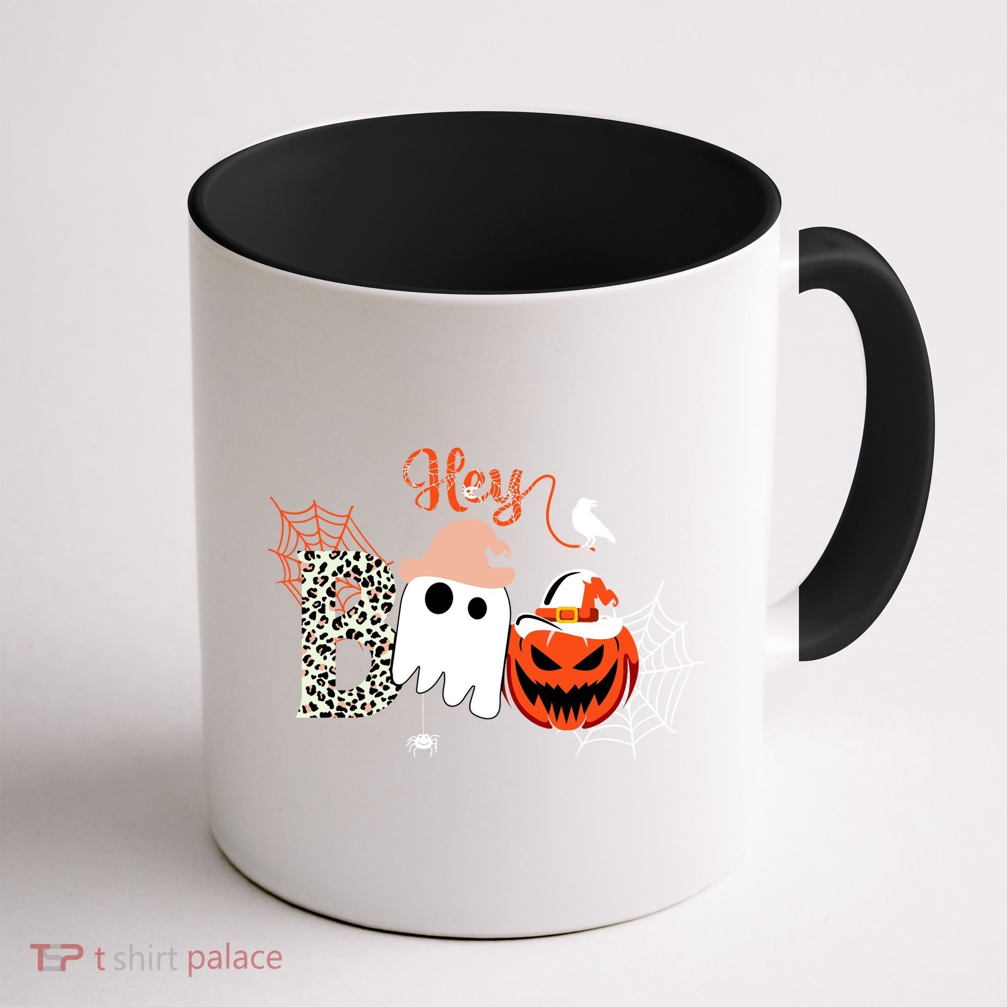Hey Boo Funny Halloween Cute Ghost Pumpkin Coffee Mug