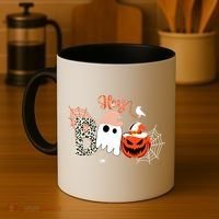 Hey Boo Funny Halloween Cute Ghost Pumpkin Coffee Mug thumb 4