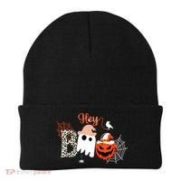 Hey Boo Funny Halloween Cute Ghost Pumpkin Beanie thumb 0