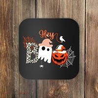 Hey Boo Funny Halloween Cute Ghost Pumpkin Coaster thumb 0