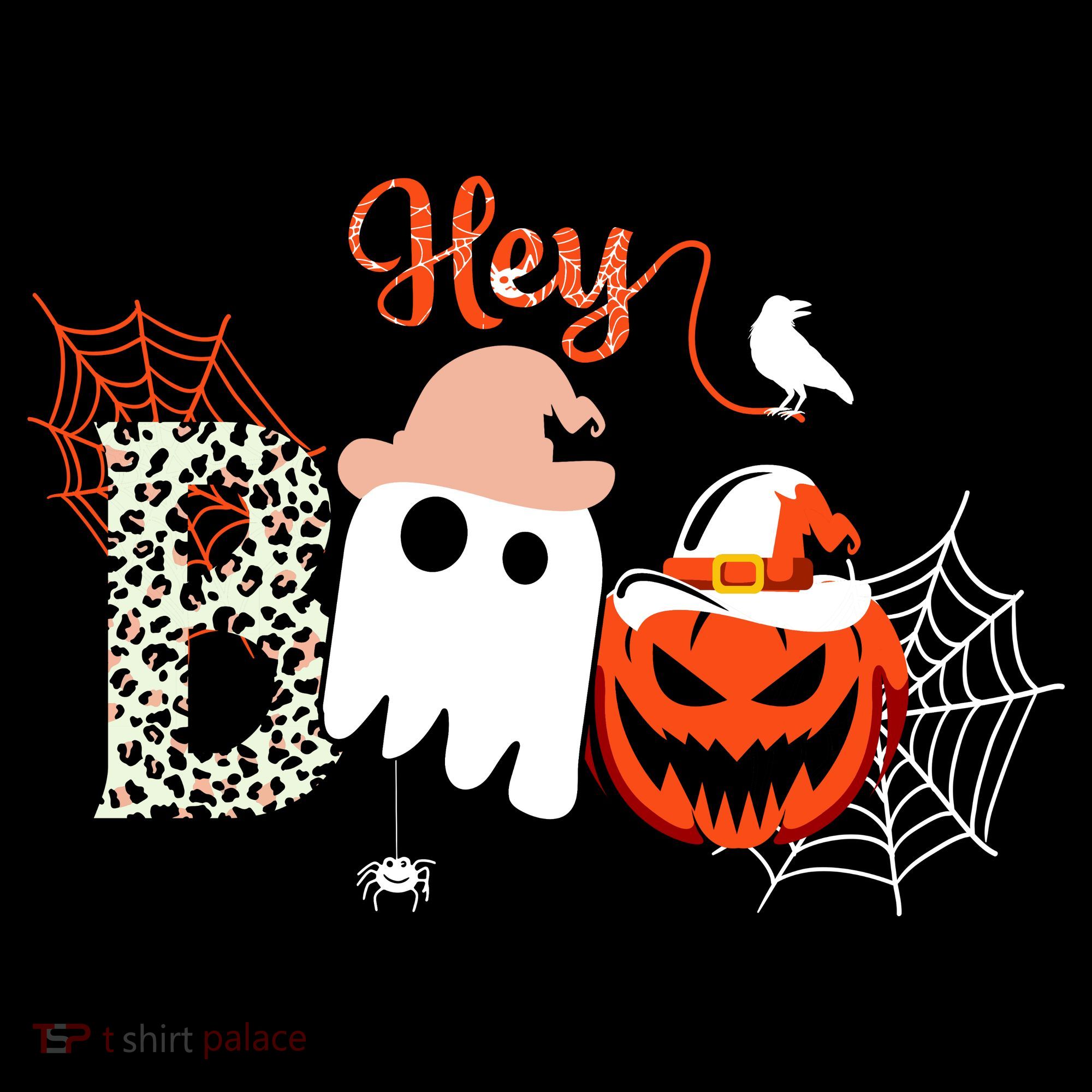 Hey Boo Funny Halloween Cute Ghost Pumpkin Women's Hoodie