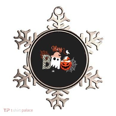 Hey Boo Funny Halloween Cute Ghost Pumpkin Ornament