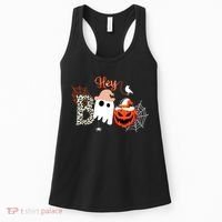 Hey Boo Funny Halloween Cute Ghost Pumpkin Women's Tank Top thumb 0