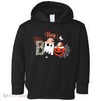 Hey Boo Funny Halloween Cute Ghost Pumpkin Toddler Hoodie thumb 0