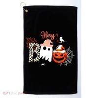 Hey Boo Funny Halloween Cute Ghost Pumpkin Golf Towel thumb 0
