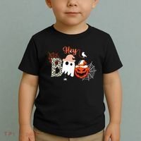 Hey Boo Funny Halloween Cute Ghost Pumpkin Toddler T-Shirt thumb 2