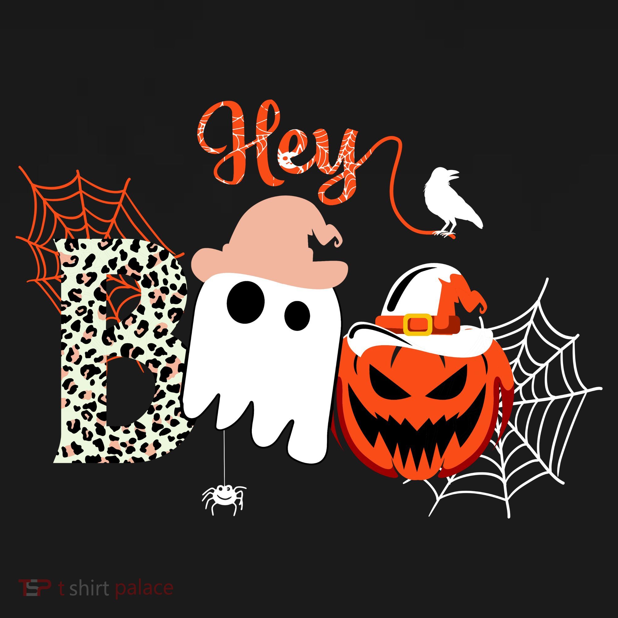 Hey Boo Funny Halloween Cute Ghost Pumpkin Visor
