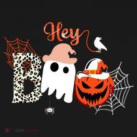 Hey Boo Funny Halloween Cute Ghost Pumpkin Kids Sweatshirt thumb 2
